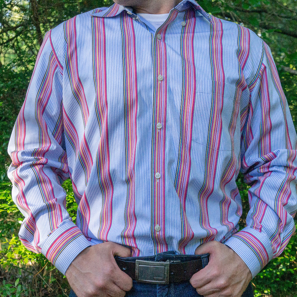 TAILORBYRD Button Down Shirt (blue/pink) - Picture 2 of 4